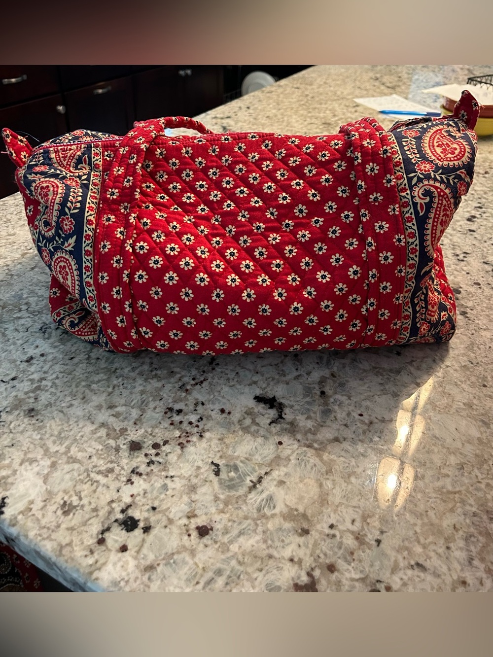Vera Bradley Mini Duffle Red,White and Blue Pattern - Picture 2 of 3